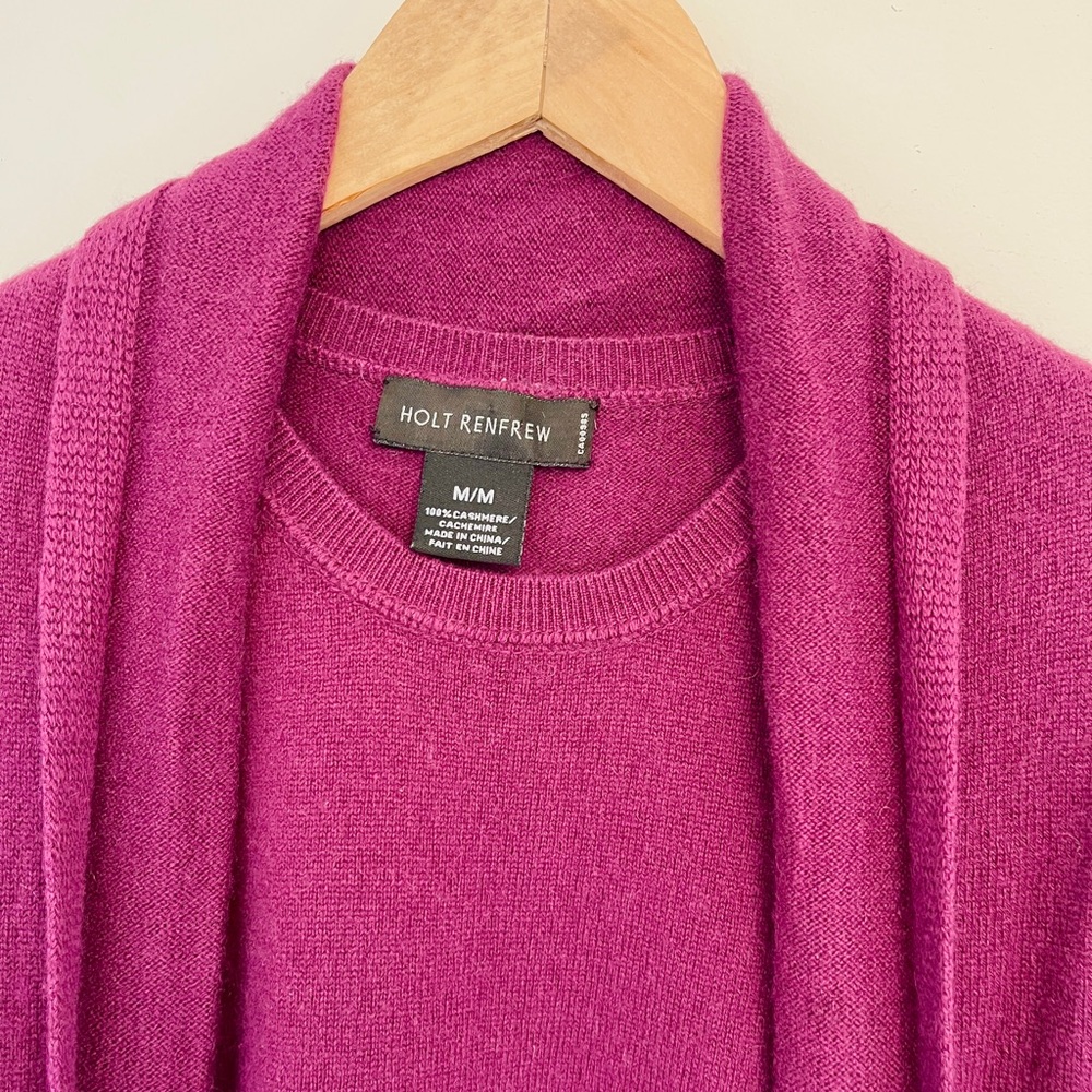 Holt Renfrew ๐ฏ Cashmere Tank & Open Shawl Collar Cardigan Set - Picture 4 of 10